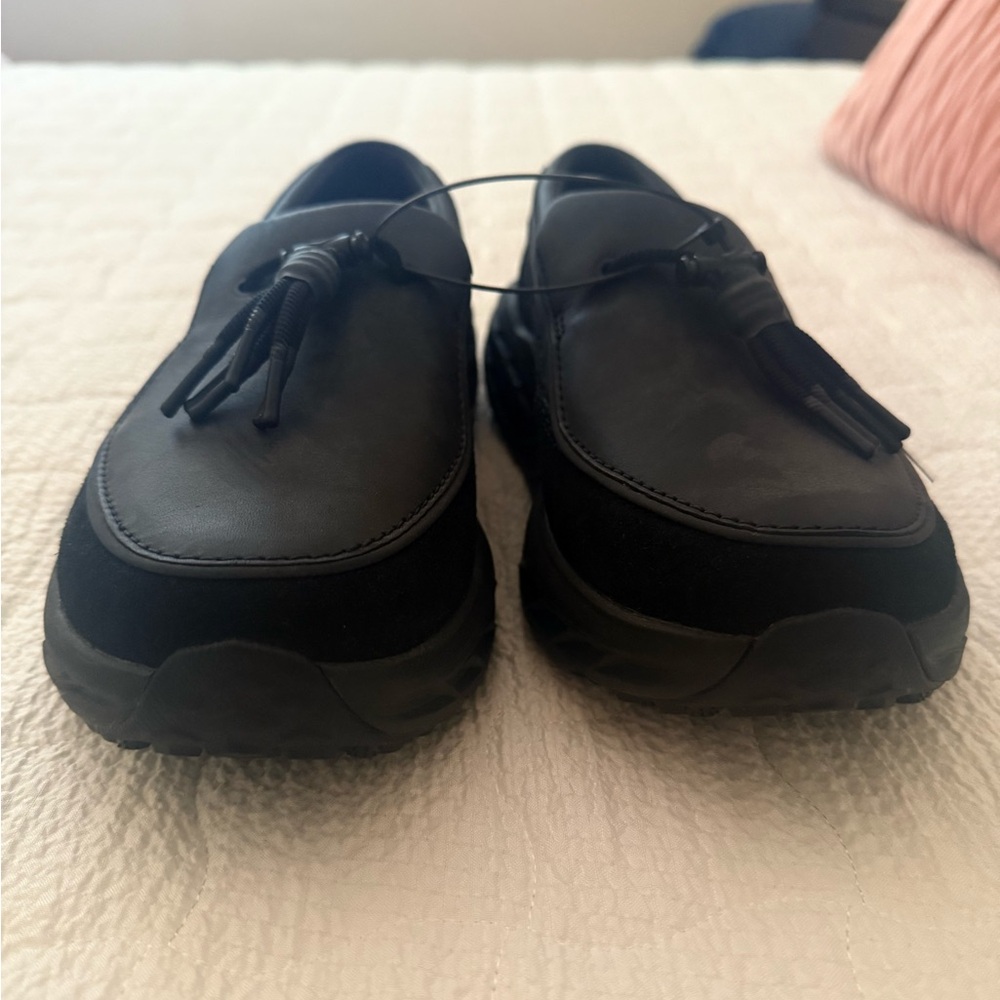 Vibram Black Tassel Slip-On Loafers